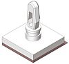 LCBSBM-05-01A-RT, 7.9mm High Nylon PCB Support for 3.18mm PCB Hole, 12.7 x 12.7mm Base