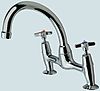 Pegler Yorkshire Twist Handle Tap, Dual Flow Pillar Pattern Sink Mixer, 1/2 in BSP