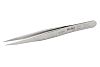 Weller Erem 120, Stainless Steel, Straight; Pointed; Inside Serrated, Tweezers