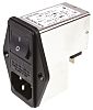 Schurter 10A, 250 V ac Male Panel Mount Filtered IEC Connector 4304.4005 None Fuse