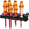 Wera VDE Slotted' Pozidriv' Voltage Tester Screwdriver Set 7 Piece