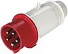 RS PRO IP44 Red Cable Mount 3P+N+E Industrial Power Plug, Rated At 16A, 346 → 415 V