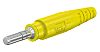 Staubli Yellow Male Test Plug, 6 mm Connector, Crimp Termination, 100A, 600V, Silver Plating