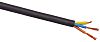 RS PRO 3 Core 2.5 mm² Mains Power Cable, Black CPE Sheath 100m, 25 A 450 V, 750 V, H07RN-F