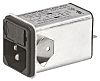 Schurter,4A,125 V ac, 250 V ac Male Snap-In Filtered IEC Connector 4301.6003,Quick Connect 1, 2 Fuse