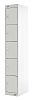 RS PRO 5 Door Steel Light Grey Storage Locker, 1800 mm x 300 mm x 450mm