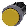 Siemens SIRIUS ACT Series Yellow Round Push Button Head, Momentary Actuation, 22mm Cutout