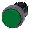 Siemens Round Green Push Button Head - Momentary, SIRIUS ACT Series, 22mm Cutout