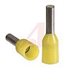 Altech Insulated Crimp Bootlace Ferrule, 6mm Pin Length, 1.7mm Pin Diameter, 1mm² Wire Size, Yellow