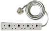 Type G - British 4 Gang Extension socket, 5m Cable, 230 V ac