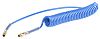 RS PRO CPC Polyurethan Spiralschlauch Blau mit BSPT 3/8 Anschluss, Innen-Ø 8mm x 2m, 10bar