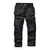 T54497 Scruffs, Scruffs Trade Black Men's Cotton, Polyester Work Trousers  30in, 184-7612