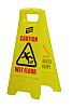 3x Cartello Avvertimento Anti-Scivolo, in Inglese Segnale Pieghevole  Caution Wet Floor, Scritta su 2 Lati, Giallo