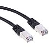 RS PRO, 1m Cat6, Black RJ45 to Male RJ45 Male, S/FTPShielded, Terminated PVC Sheath