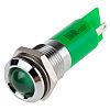 RS PRO Green Panel Mount Indicator, 110V ac, 14.5mm Mounting Hole Size, Solder Tab Termination, IP40