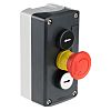 Schneider Electric Latching, Spring Return Control Station Switch - 2NO, SPST, Polycarbonate, 3 Cutouts, Black, Red,