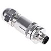 TE Connectivity Circular Connector, 4 Contacts, Cable Mount, M12 Connector, Plug, Male, IP67, T411 Series