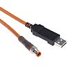 SICK, M8 → USB A センサアクチュエータケーブル, 4 ピン, 2m オス → オス PVC