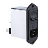 Schaffner 2A, 250 V ac Male Panel Mount IEC Filter 2 Pole FN282-2-06, Faston 2 Fuse