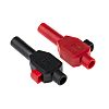 Staubli Black, Red Male Banana Plug, 4 mm Connector, Clamp Termination, 10A, 600V, Nickel Plating