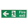 出口標識 RS PRO Fire Exit 英語語 ビニール 緑/黄 450mm ラベル x 150 mm