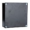 RS PRO Steel Black Square Adaptable Box, 150mm x 150mm x 50mm, with 6 Knockouts