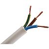 RS PRO, 3183Y, 100m 3 Core, White PVC Power Cable +70°C