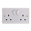 RS PRO White 2 Gang Plug Socket, 1 Pole, 13A, Type G - British, Indoor Use