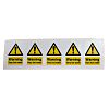 RS PRO Black/White/Yellow Vinyl Safety Labels, Warning Very Hot Water-Text 70 mm x 50mm