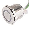RS PRO Capacitive Switch Latching NO,Illuminated, Blue, IP68 Brass