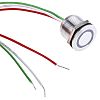 RS PRO Capacitive Switch Momentary NO,Illuminated, Green, IP68 Brass
