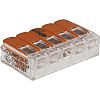 WAGO 221 Series Lever Connector, 5-Way, 32A, 24 → 12 AWG Wire, Cage Clamp Termination
