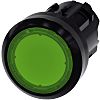 Siemens SIRIUS ACT Series Green Latching Push Button, 22mm Cutout, IP66, IP67, IP69K