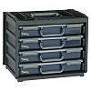 Raaco 64 Cell Black, Grey PC, PP, Adjustable Compartment Box, 310mm x 376mm x 265mm