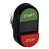 ABB Modular Series Green, Red Momentary Push Button Head, 22mm Cutout, IP66