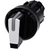 Siemens SIRIUS ACT 3SU10 Series 3 Position Selector Switch Head, 22mm Cutout, Black/White Handle