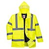 Chaqueta acolchada tipo aviador de alta visibilidad  para hombre Portwest de color Amarillo, talla M, impermeable