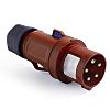 RS PRO IP44 Red Cable Mount 3P + N + E Industrial Power Plug, Rated At 16A, 380 → 415 V